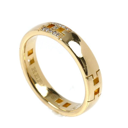 Hermes 18K Yellow Gold Hella Cles Wedding Ring Diamond 47