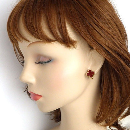 Van Cleef & Arpels Earrings Vintage Alhambra Carnelian 18K Yellow