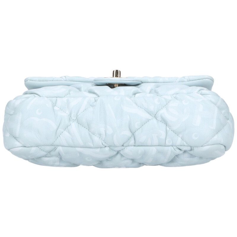 Chanel Mini Flap CC Logo Quilted Chain Shoulder Bag Light Blue