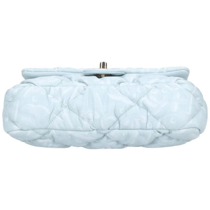 Chanel Mini Flap CC Logo Quilted Chain Shoulder Bag Light Blue