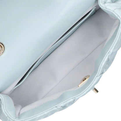 Chanel Mini Flap CC Logo Quilted Chain Shoulder Bag Light Blue