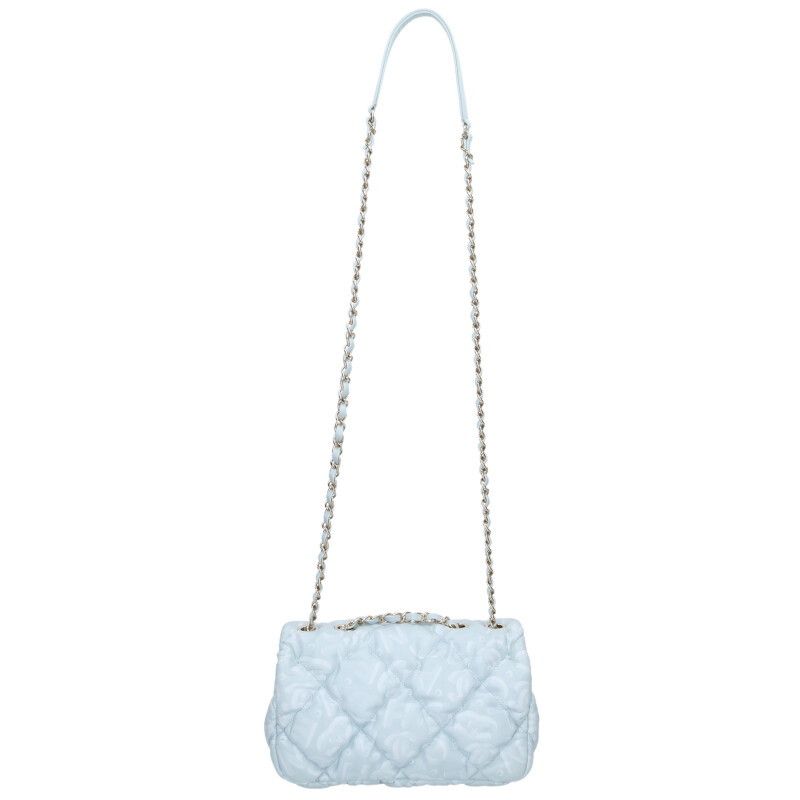 Chanel Mini Flap CC Logo Quilted Chain Shoulder Bag Light Blue
