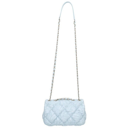 Chanel Mini Flap CC Logo Quilted Chain Shoulder Bag Light Blue