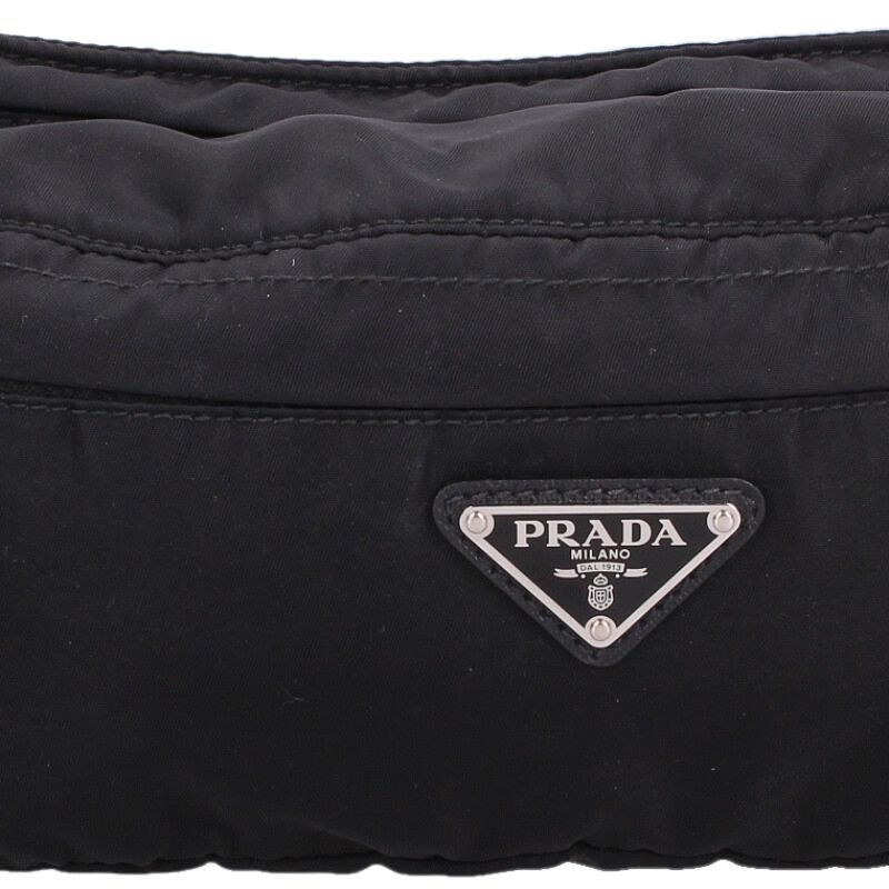 Prada Triangle Logo Plain Nylon Waist Bag