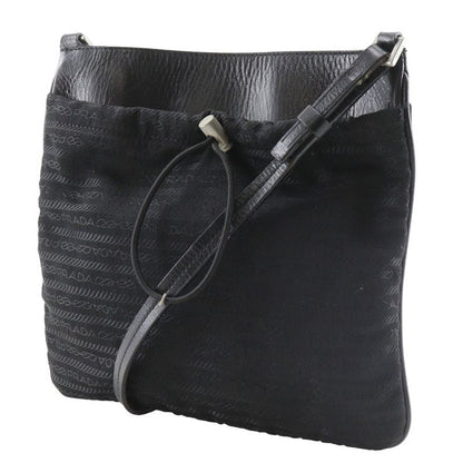Prada Pochette Nylon Leather Black Shoulder Bag