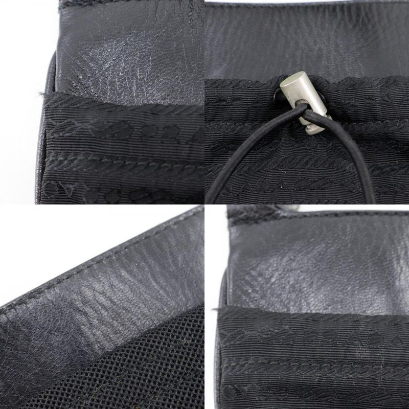 Prada Pochette Nylon Leather Black Shoulder Bag