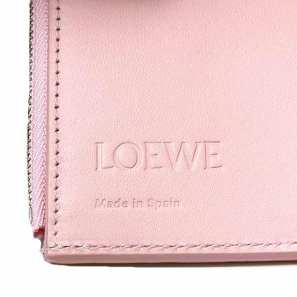 Loewe Anagram Vertical Wallet Small Trifold Pebble Grain Blossom