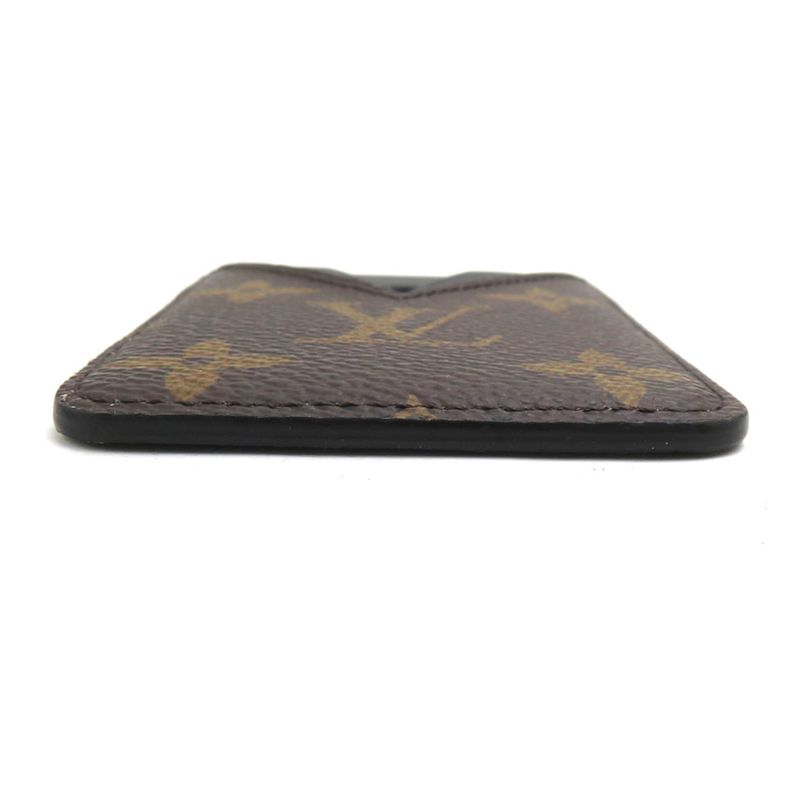 Louis Vuitton Card Case Monogram Macassar Holder Magnet Brown X Black