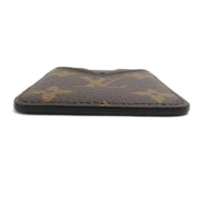 Louis Vuitton Card Case Monogram Macassar Holder Magnet Brown X Black