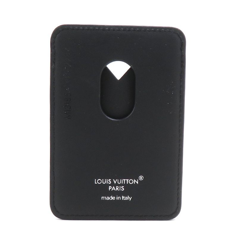 Louis Vuitton Card Case Monogram Macassar Holder Magnet Brown X Black