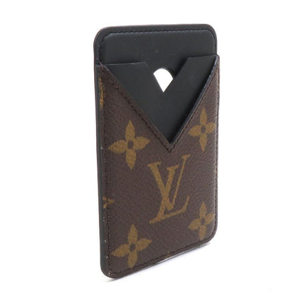 Louis Vuitton Card Case Monogram Macassar Holder Magnet Brown X Black