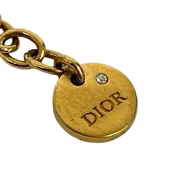 Dior CD Logo Faux Pearl Chain Bracelet Gold