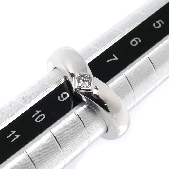 Cartier 18K White Gold Triandle Diamond Ring 48