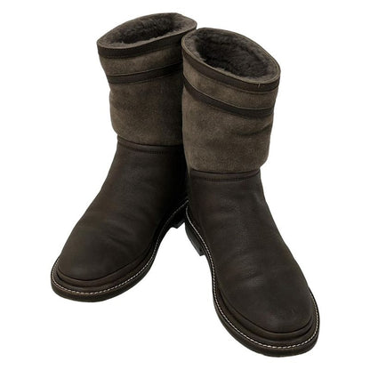 Chanel Short Boots 36 Dark Brown Leather Mouton