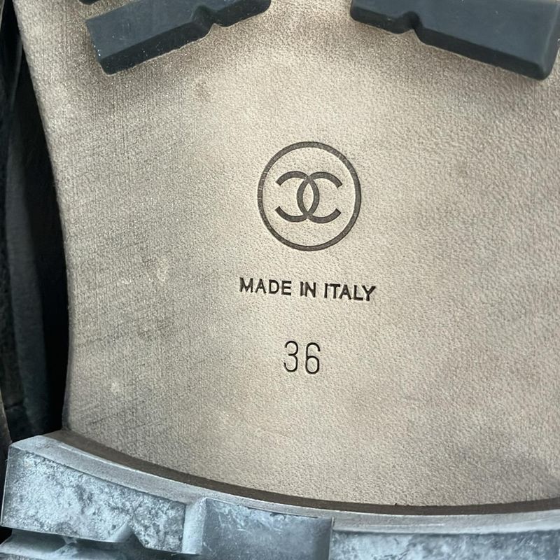 Chanel Short Boots 36 Dark Brown Leather Mouton