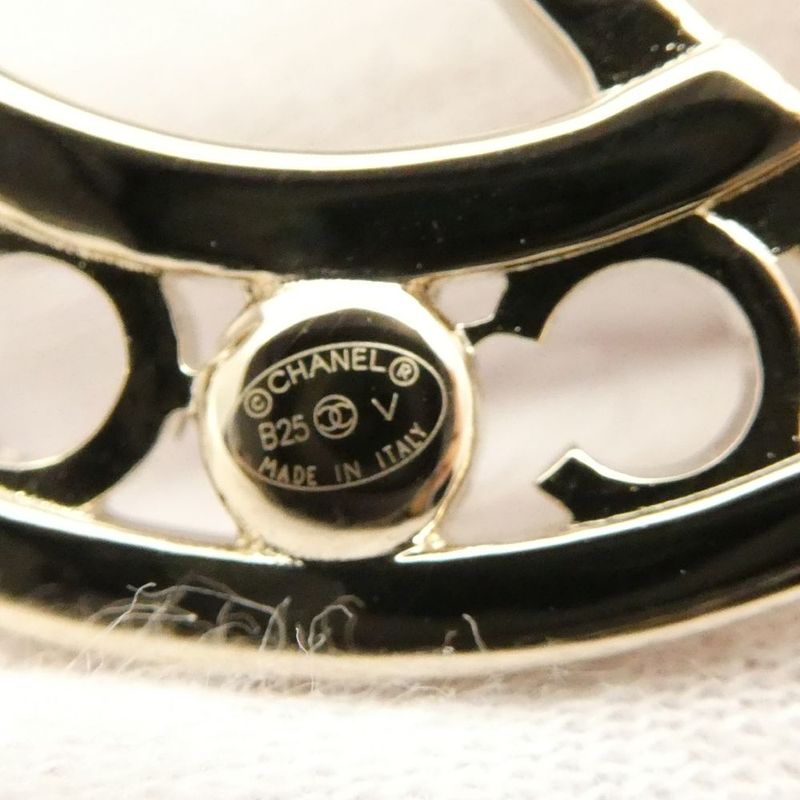 Chanel Brooch Pin CC Logo Pearl Stone