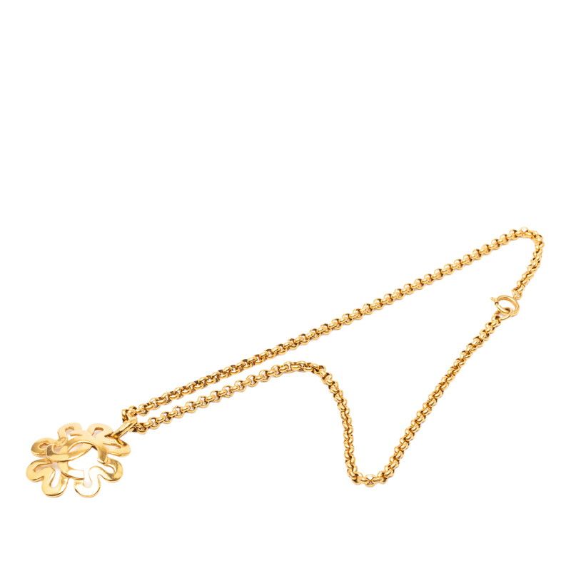 Chanel Vintage CC Logo Chain Necklace Gold Plated