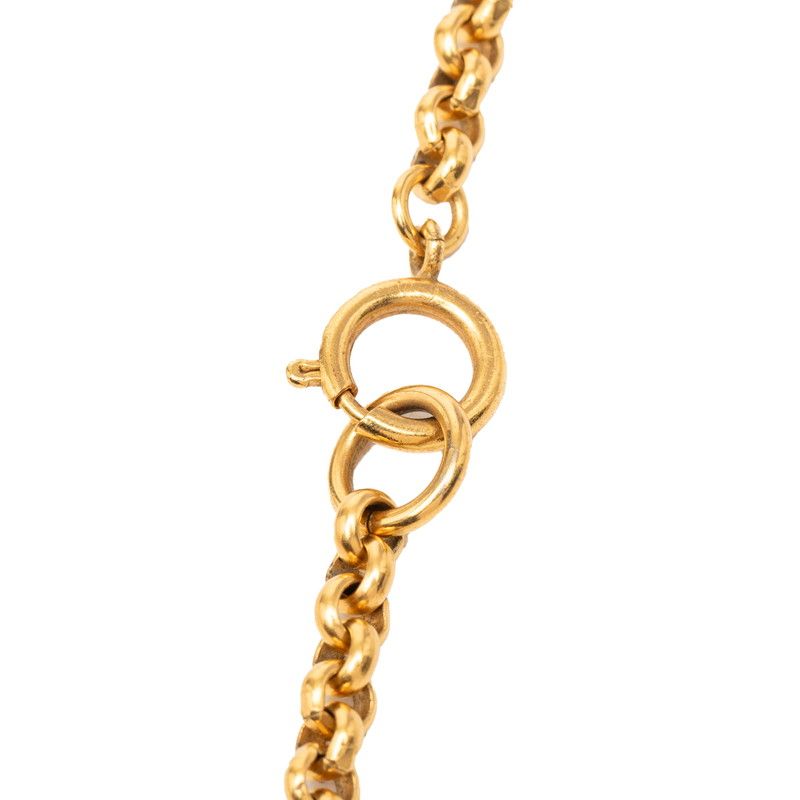 Chanel Vintage CC Logo Chain Necklace Gold Plated