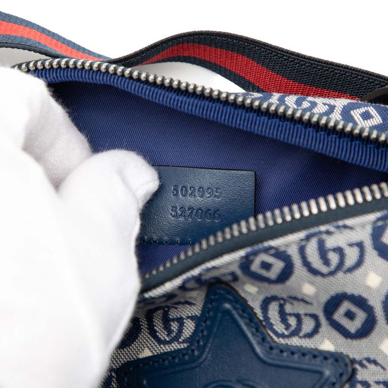 Gucci Children's Strawberry Seahorse Belt Bag Blue