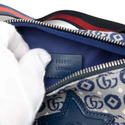 Gucci Children's Strawberry Seahorse Belt Bag Blue
