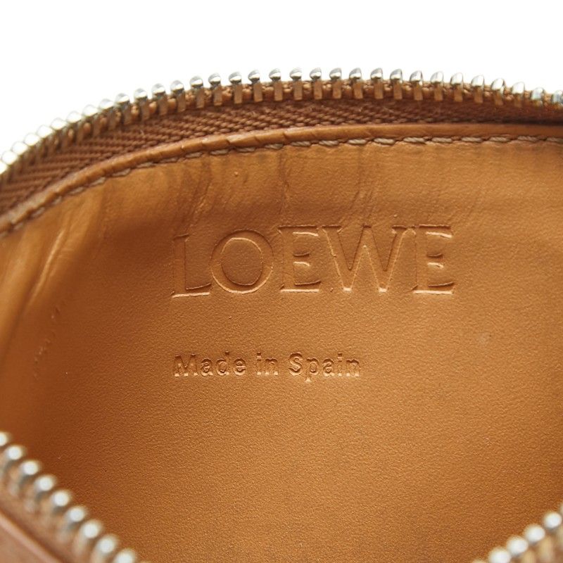 Loewe Anagram Coin Case Card Camel Beige Leather