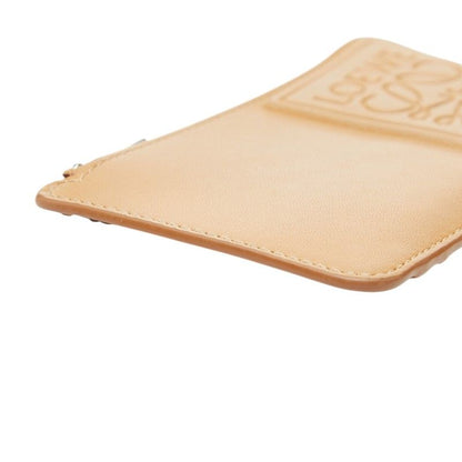 Loewe Anagram Coin Case Card Camel Beige Leather