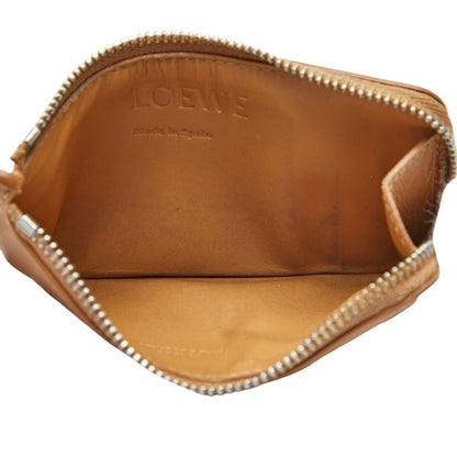 Loewe Anagram Coin Case Card Camel Beige Leather