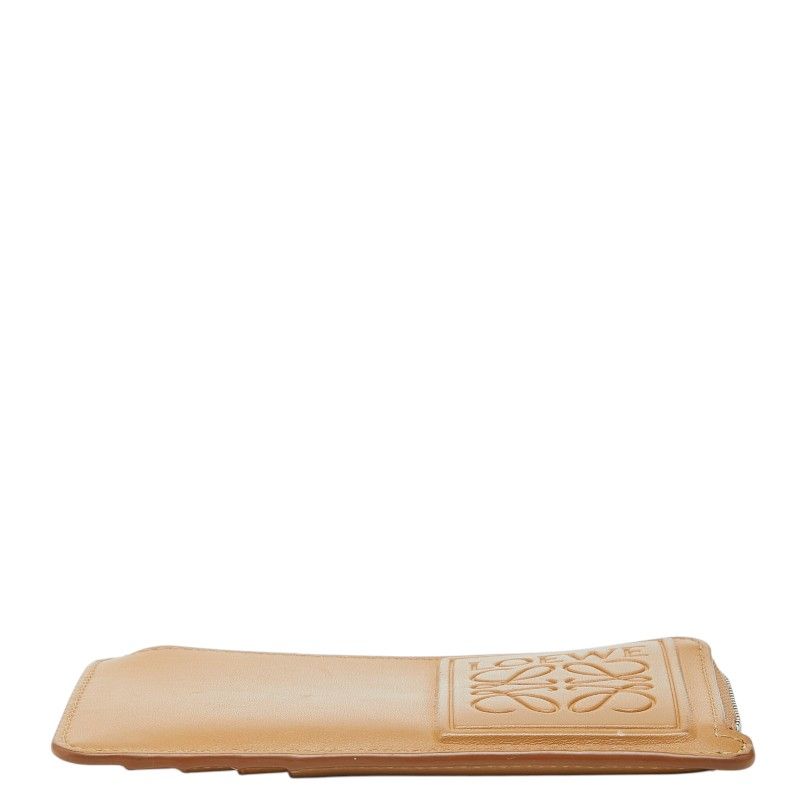 Loewe Anagram Coin Case Card Camel Beige Leather