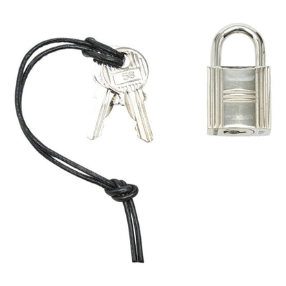 Hermes Cadena Padlock Key Set Silver Metal Key Holder
