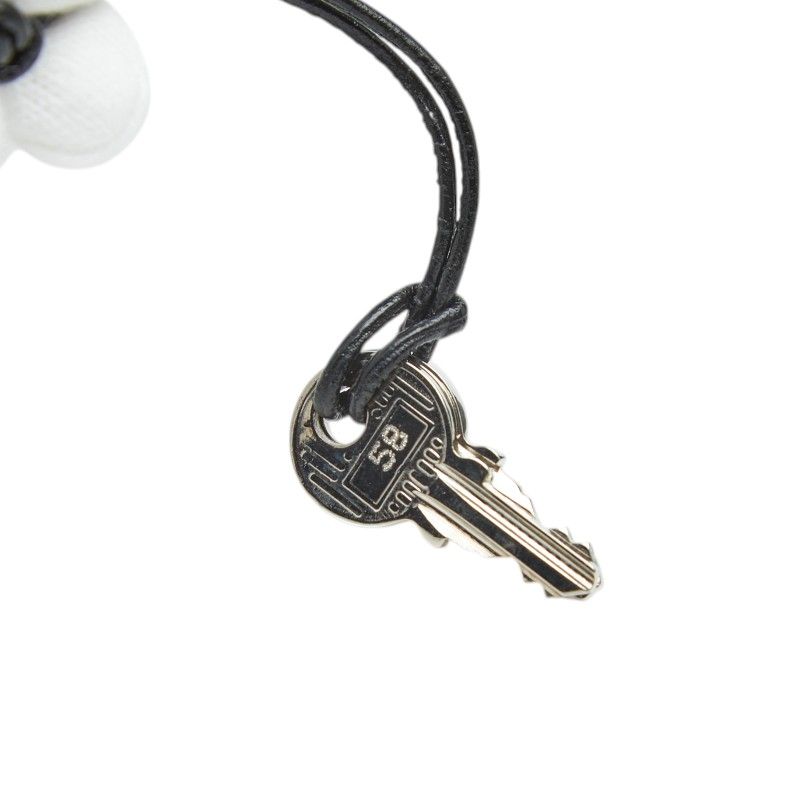 Hermes Cadena Padlock Key Set Silver Metal Key Holder