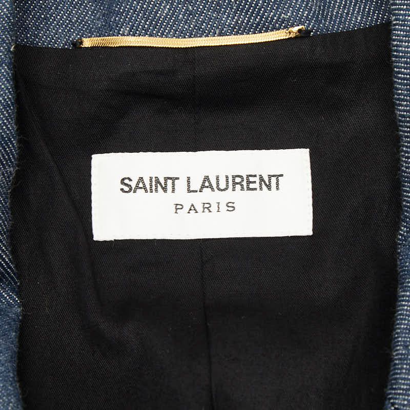 Saint Laurent Denim Jacket Pants Set Blue Black