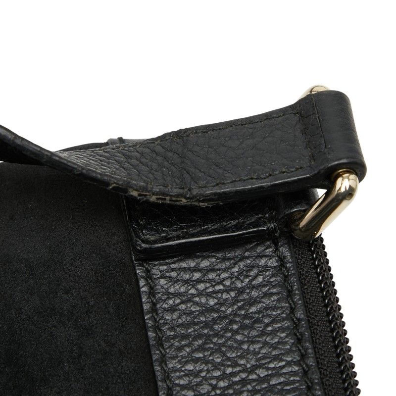 Guccissima Black Leather Suede Shoulder Bag