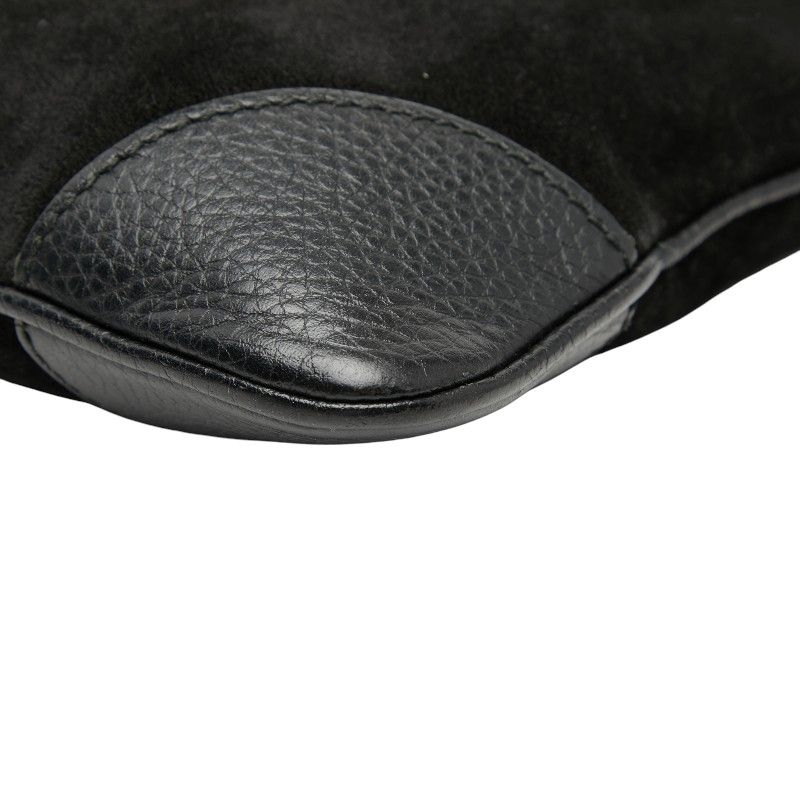Guccissima Black Leather Suede Shoulder Bag