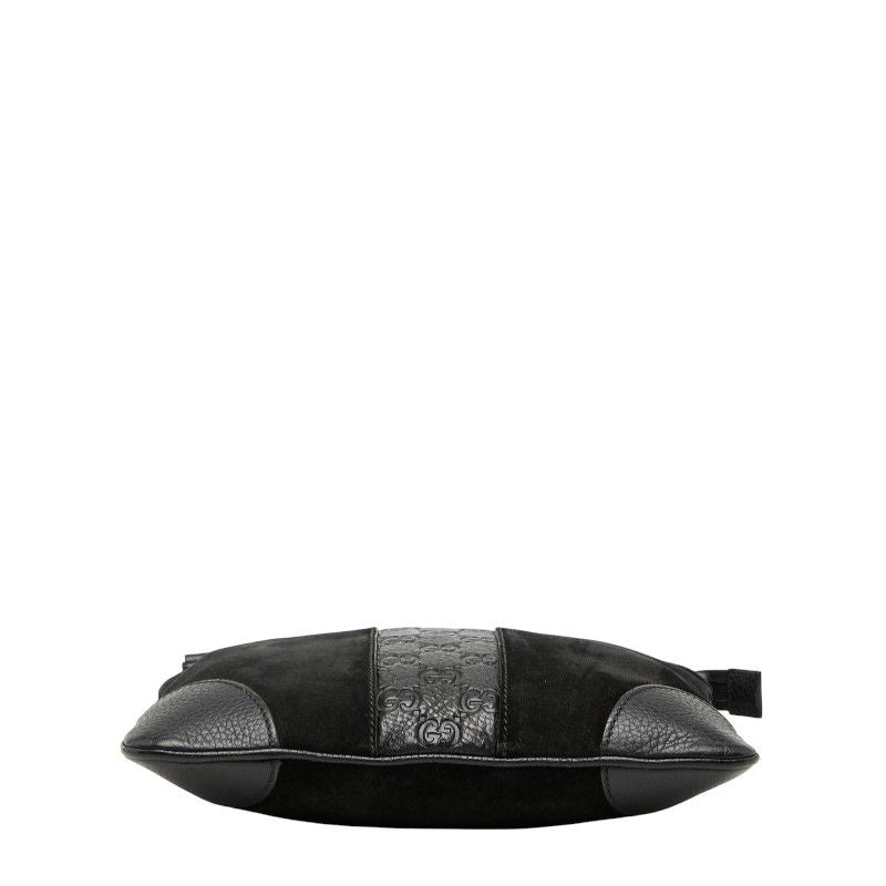 Guccissima Black Leather Suede Shoulder Bag