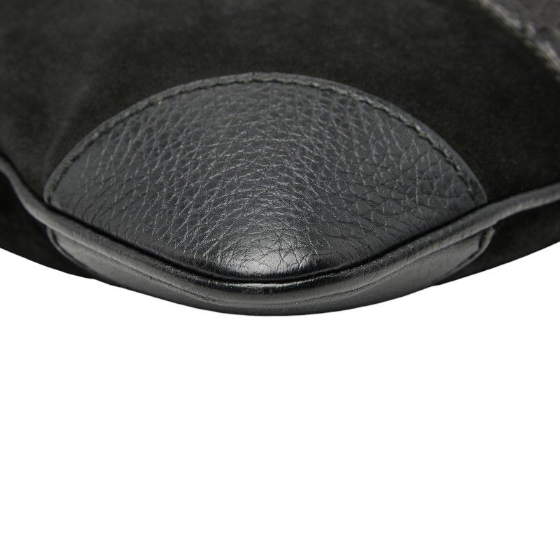 Guccissima Black Leather Suede Shoulder Bag