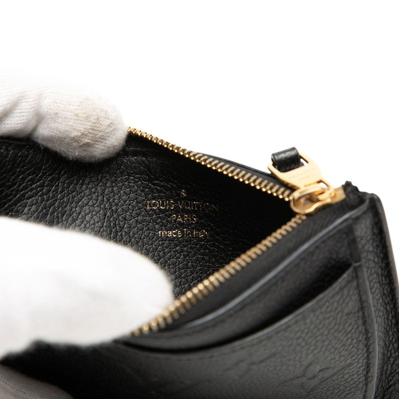 Louis Vuitton Monogram Empreinte Card Holder Zip Coin Case Fragment Noir Black
