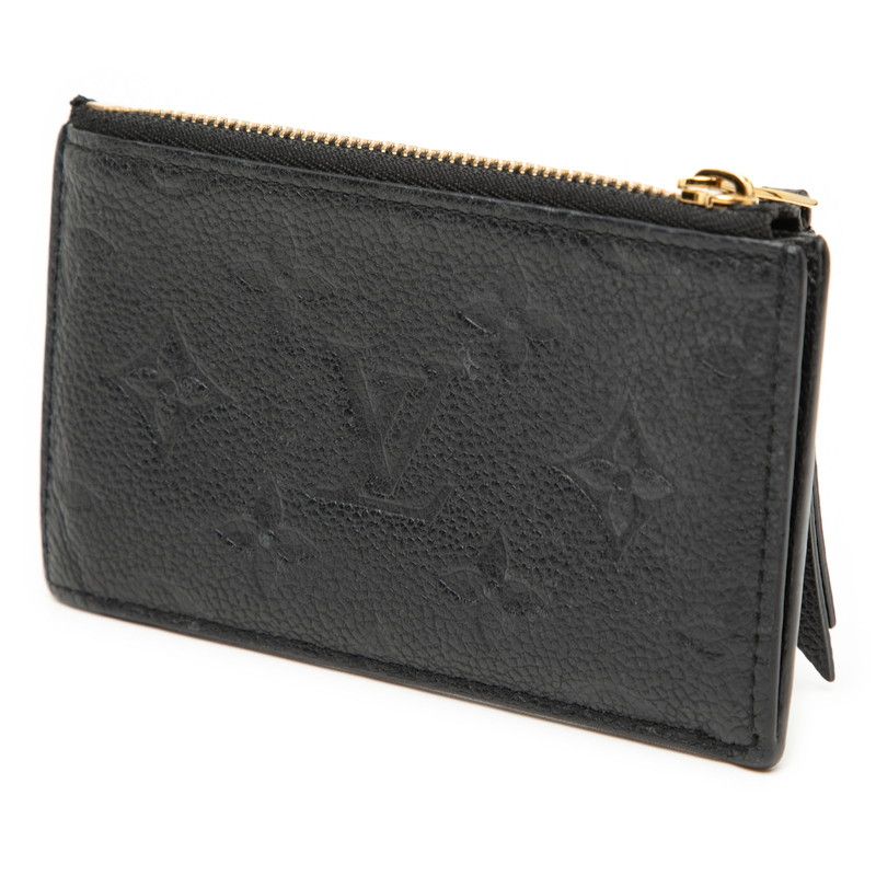 Louis Vuitton Monogram Empreinte Card Holder Zip Coin Case Fragment Noir Black