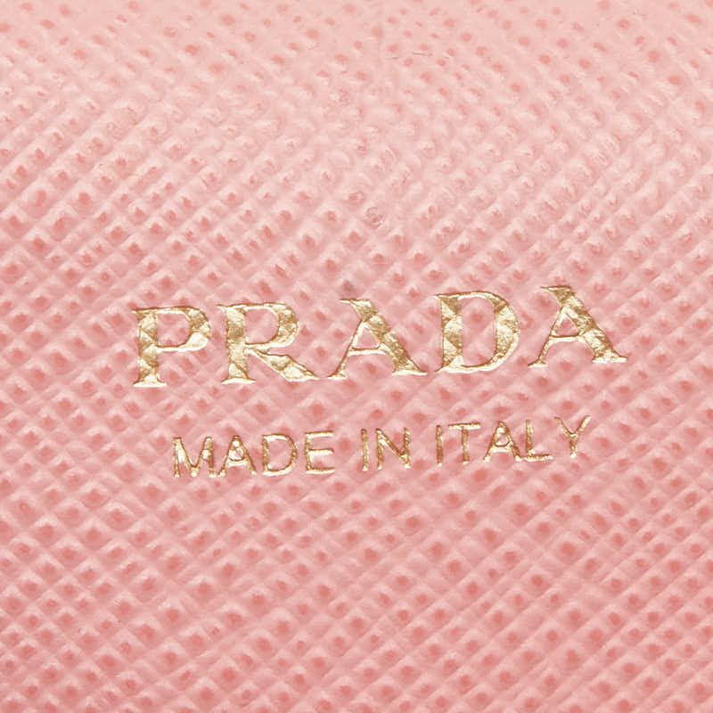 Prada Card Case Pink Saffiano Leather