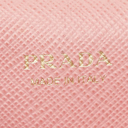 Prada Card Case Pink Saffiano Leather