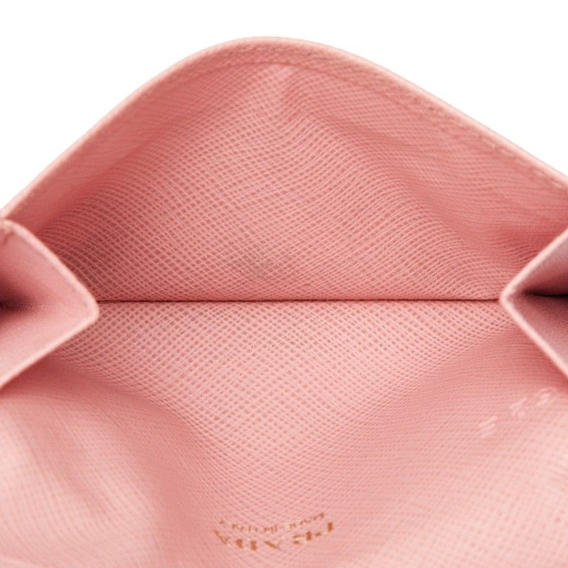 Prada Card Case Pink Saffiano Leather