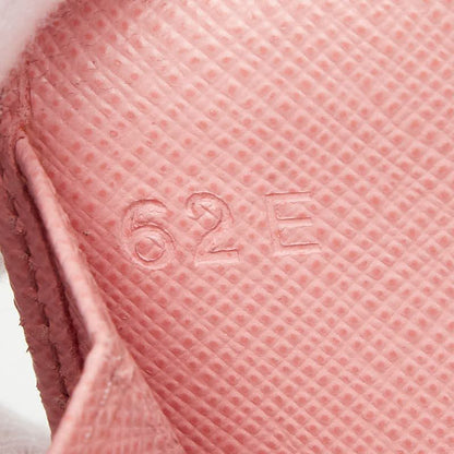 Prada Card Case Pink Saffiano Leather