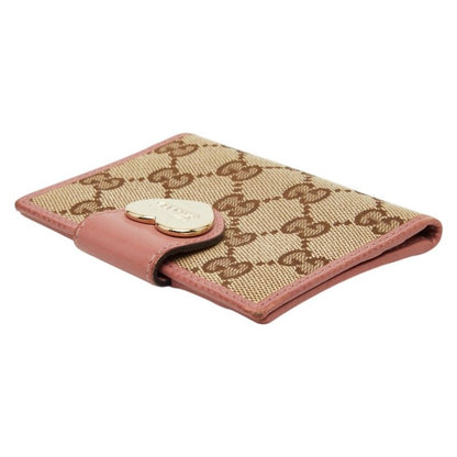 Gucci GG Canvas Card Case Beige Pink