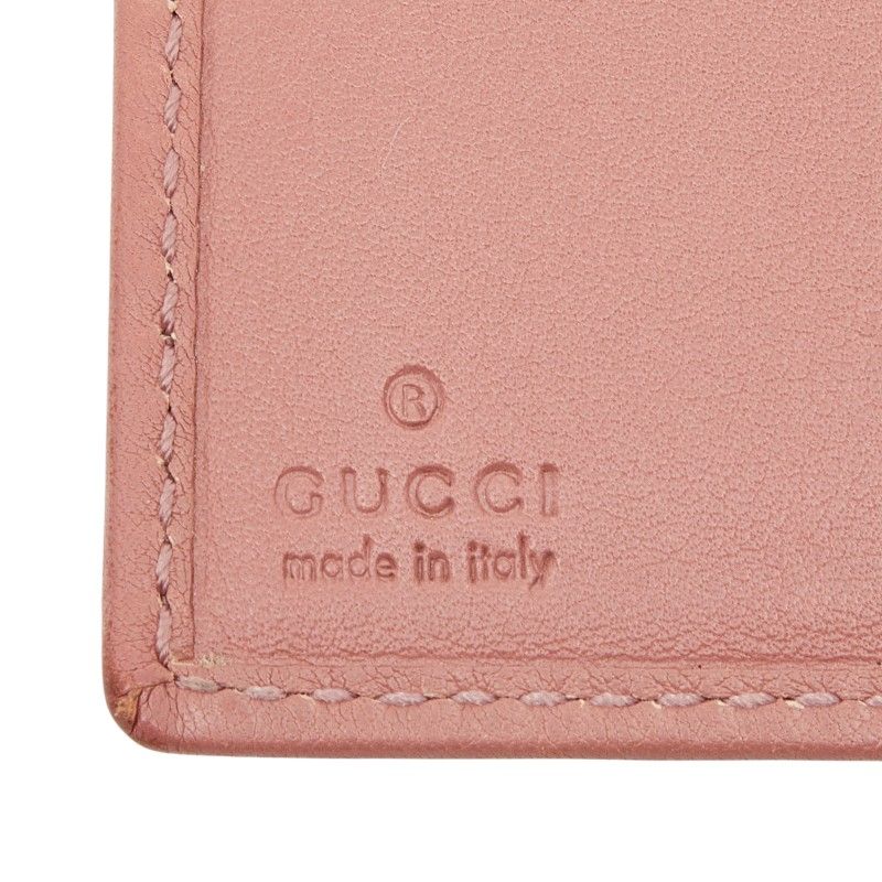 Gucci GG Canvas Card Case Beige Pink
