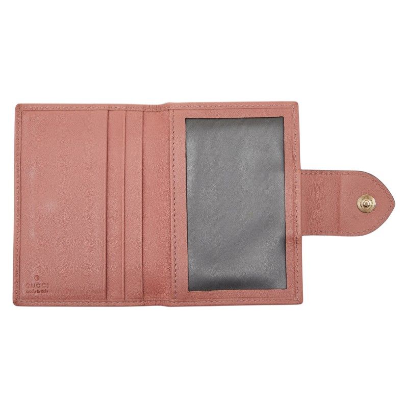 Gucci GG Canvas Card Case Beige Pink