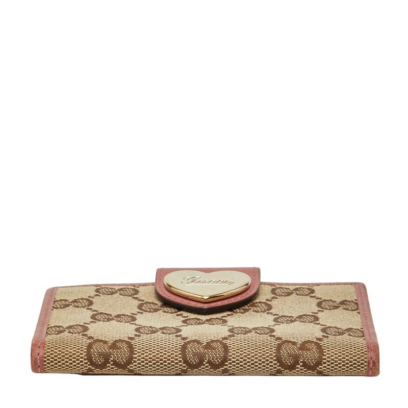 Gucci GG Canvas Card Case Beige Pink