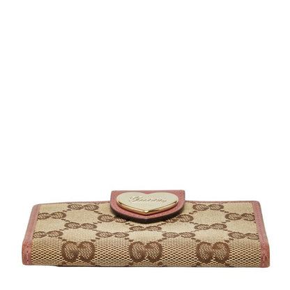 Gucci GG Canvas Card Case Beige Pink