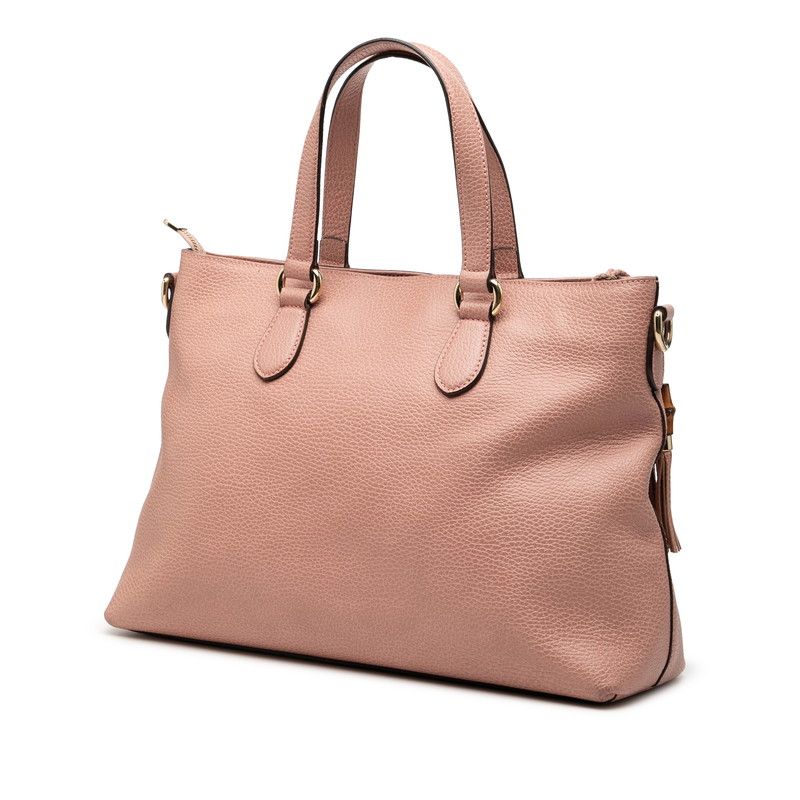 Gucci 2-Way Shoulder Bag Pink Leather