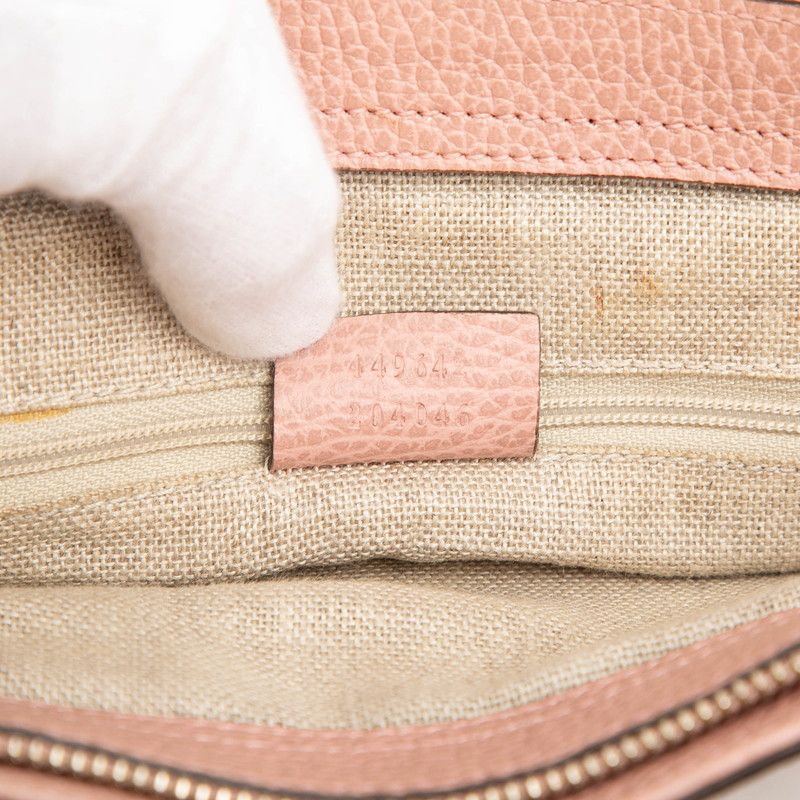 Gucci 2-Way Shoulder Bag Pink Leather