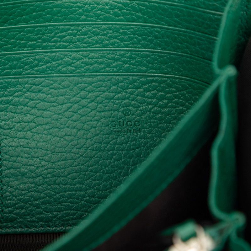 Gucci Dionysus Chain Wallet Shoulder Bag Clutch Green Leather