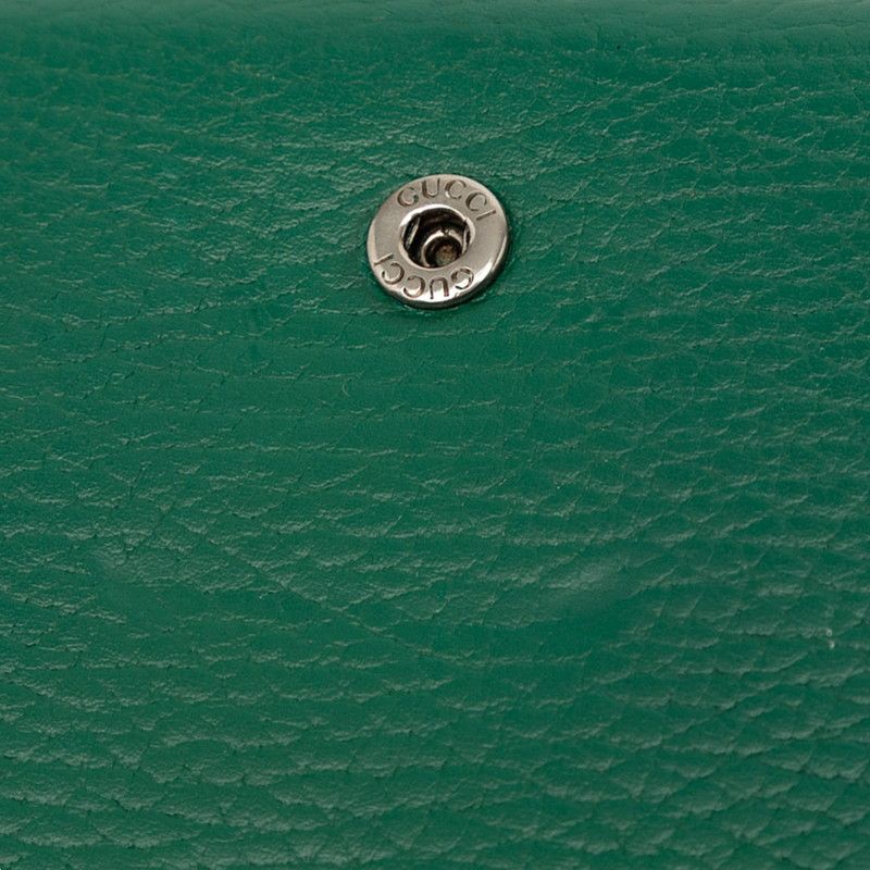 Gucci Dionysus Chain Wallet Shoulder Bag Clutch Green Leather